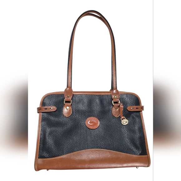 Dooney & Bourke Black and Tan Shoulder Bag - Picture 3 of 13